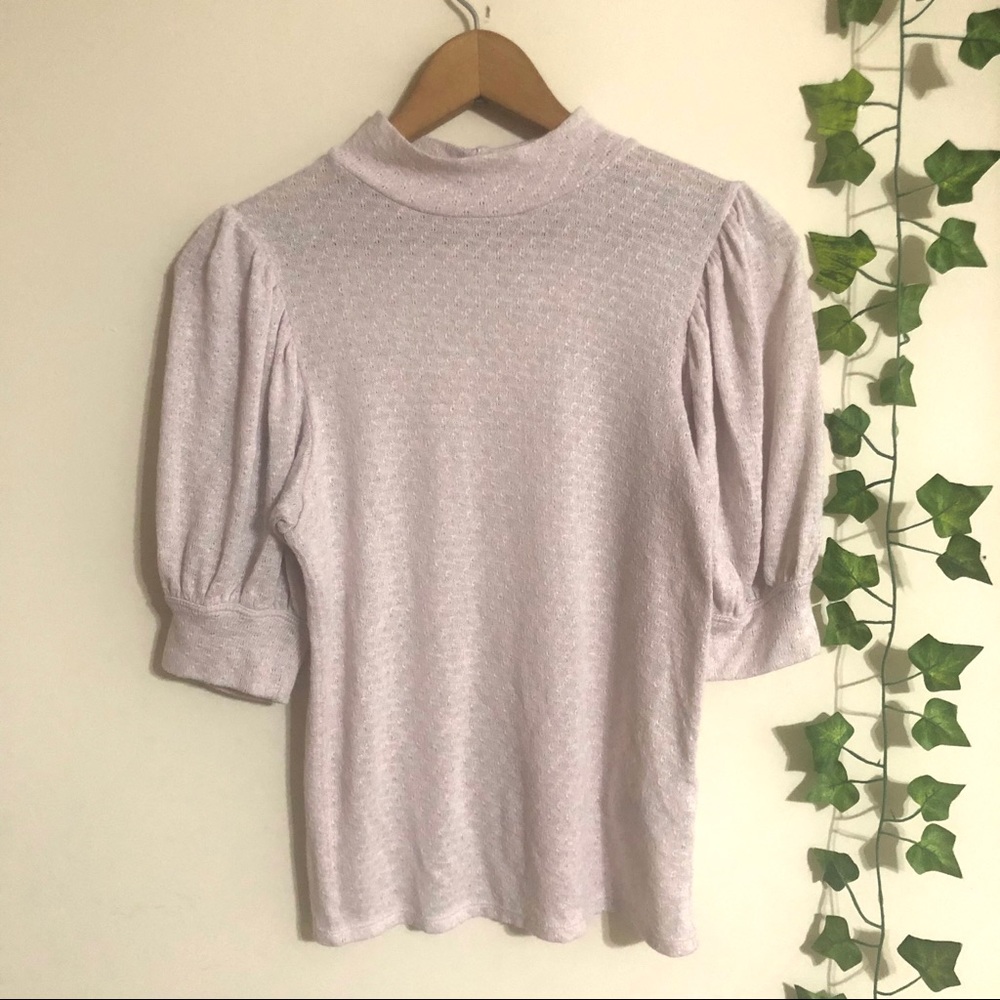 Free People Good Luck Top Puff Sleeves Pink Nectar - Picture 6 of 10